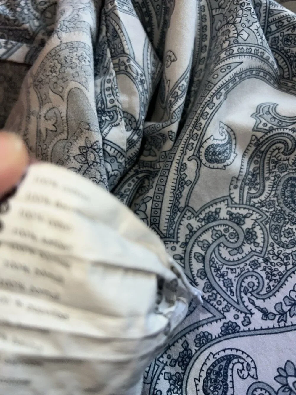 IKEA Jattevallmo TWIN Sheet Set Flat & Pillowcase Blue White Paisley 100% Cotton